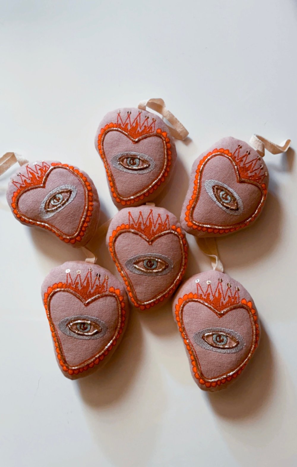 Image of heart scented ornaments