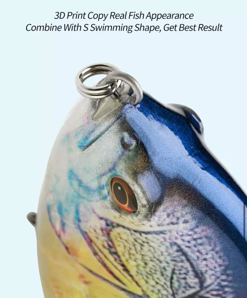 Details about   5" Bluegill Sunfish Perch Glide Swimbait 1.25 oz Realistic Glidebait 
