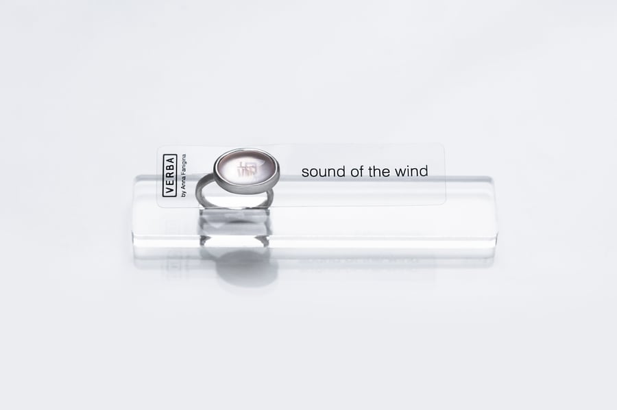 Image of "Sound of the wind" silver ring with rose quartz  · 颯 ·