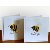 Image 1 of Bee Thank You Cards - Original Watercolour Designs - Greetings Card