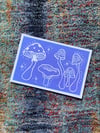 LIMITED Lavender Mushroom Linocut Print  