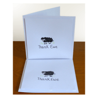 Image 2 of Sheep Thank Ewe Cards - Original Watercolour art - Greetings Cards