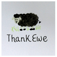 Image 3 of Sheep Thank Ewe Cards - Original Watercolour art - Greetings Cards