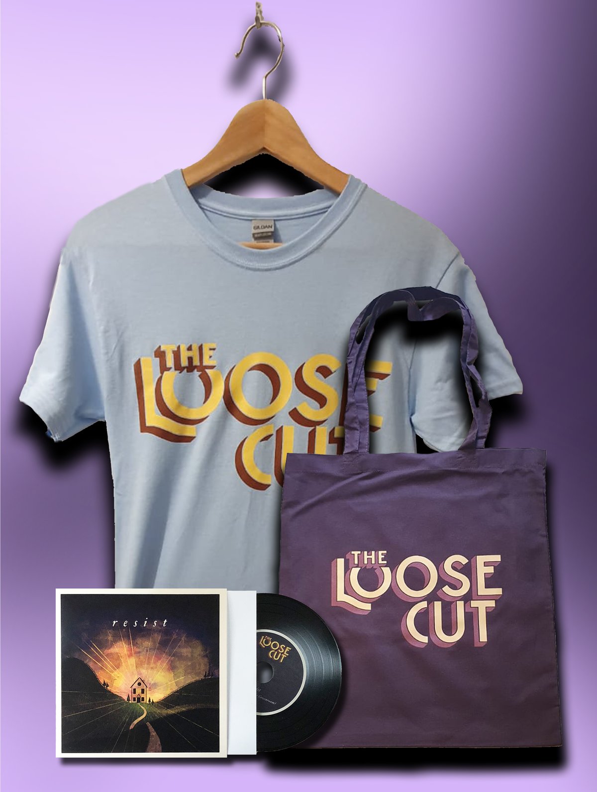 Image of 'The Loose Cut' T, Tote Bag and Resist CD Bundle