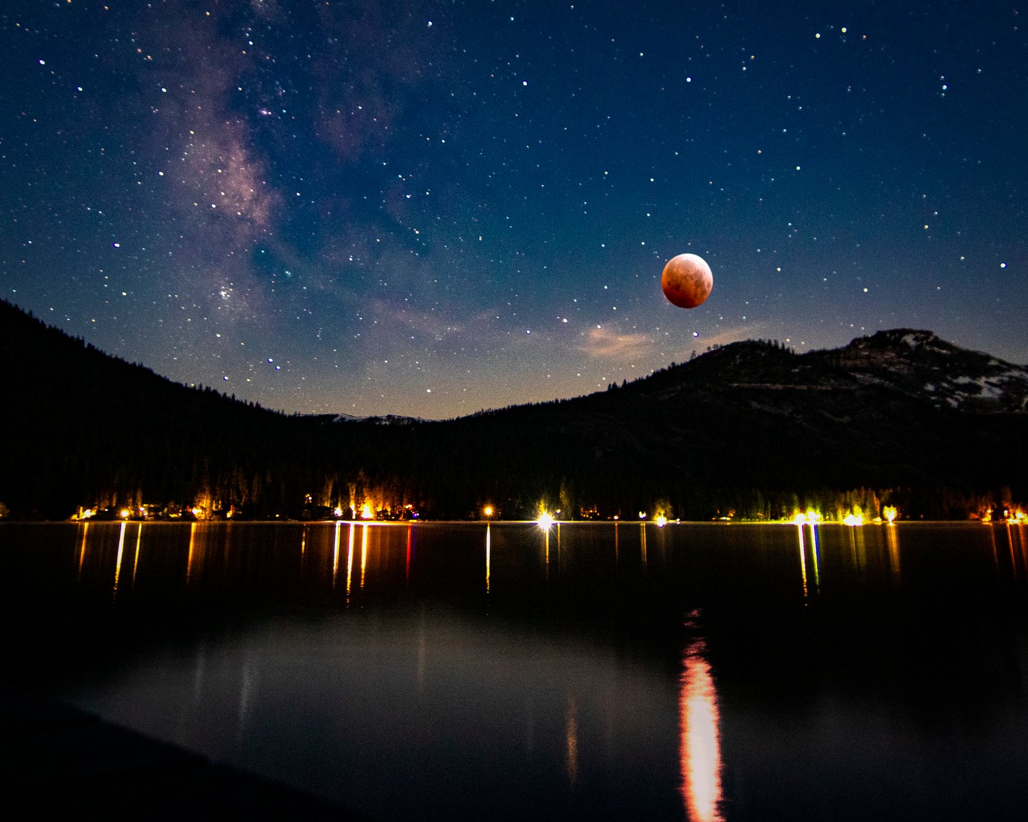 Image of Super Flower Blood Moon over Donner 2021
