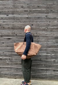 Image 3 of XXL waxed canvas tote bag with leather handles / canvas market bag / carry all bag COLLECTION UNISEX
