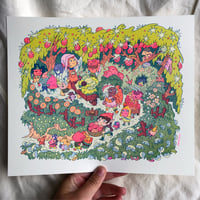 Image 1 of On The Mountain Garden Trail ~ Risograph Print