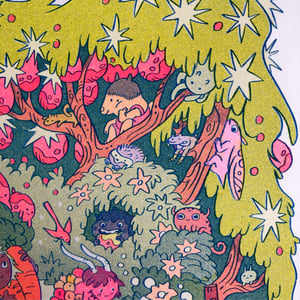 On The Mountain Garden Trail ~ Risograph Print