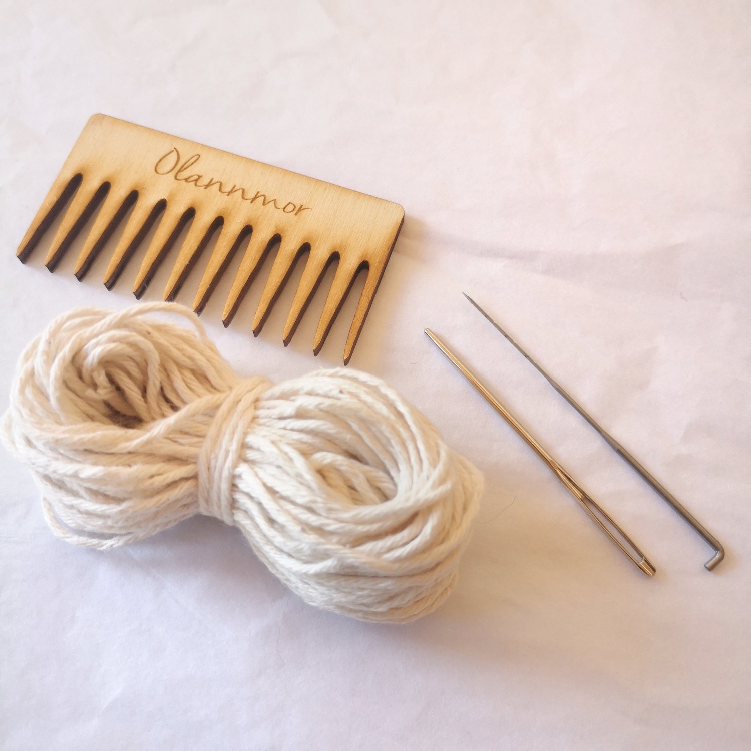 Image of Weaving tools & warp thread