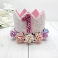 Image 2 of White Glitter Birthday Crown