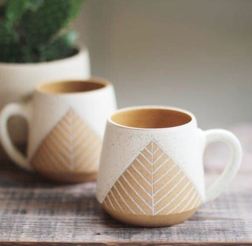 Image of White Speckled Pyramid Mug
