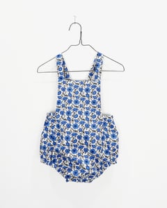 Image of seaside romper- blue calico