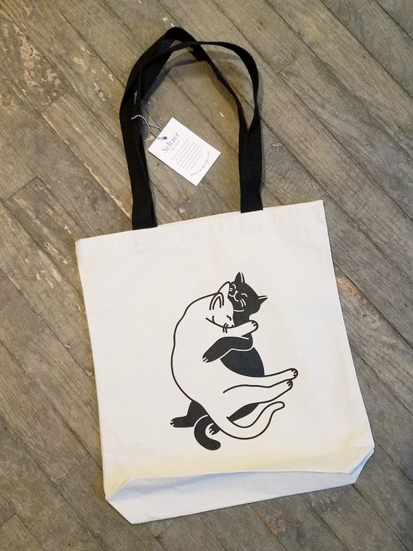 Image of Snuggle Cats Book Tote Bag