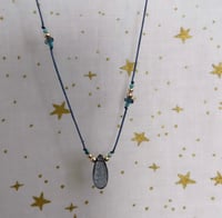 Image 2 of dark moss aquamarine necklace
