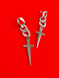 Image 2 of THICK CHAIN DAGGER EARRINGS 