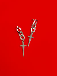 Image 3 of THICK CHAIN DAGGER EARRINGS 