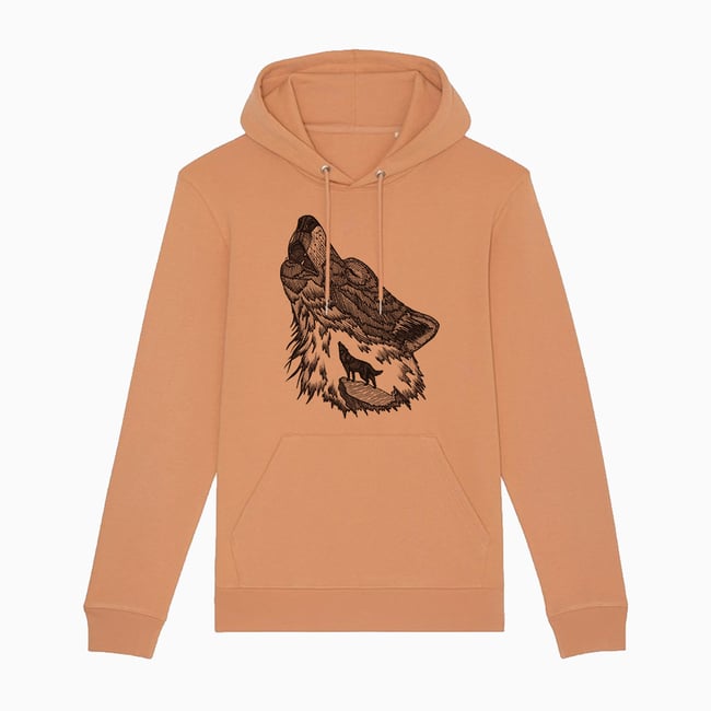 Howling Wolf Hoodie Organic Cotton