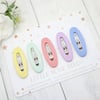 Set of 5 Pastel Snap Clips