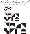 Malevich Tile Border Stencil for Floors, Walls and Furniture I Geometric Tile Border Stencil
