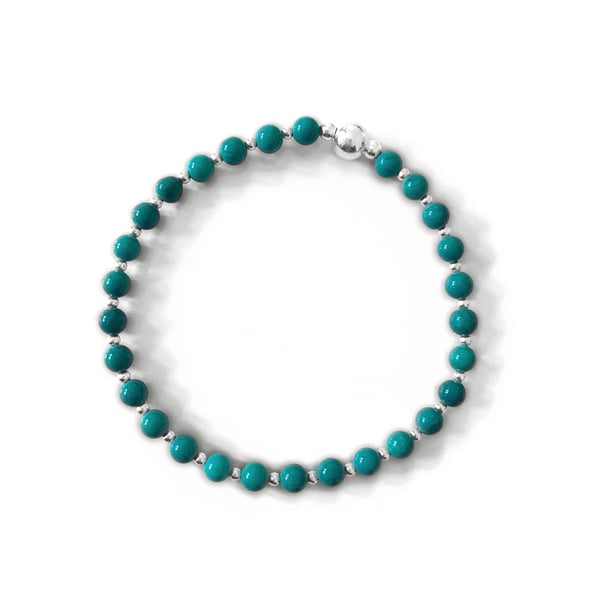 Image of Turquoise & Sterling Silver Stacking Bracelet