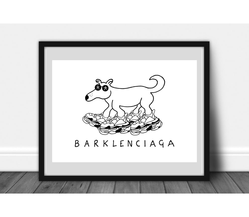 Image of Barklenciaga designer dog.