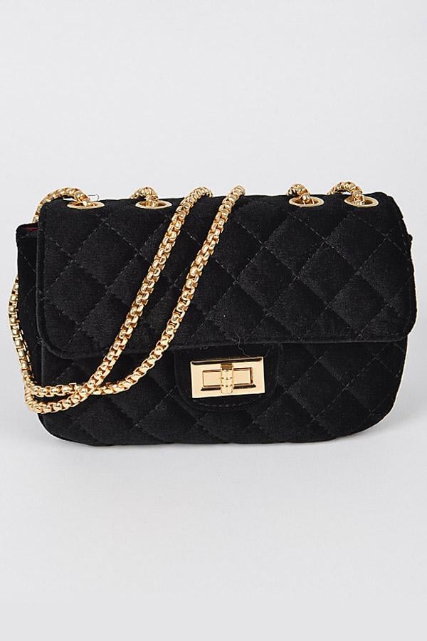 Image of Velvet Gold-Chained Clutch