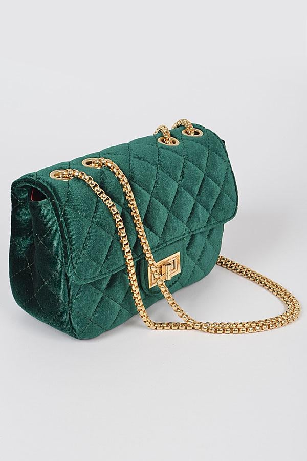 Image of Velvet Gold-Chained Clutch