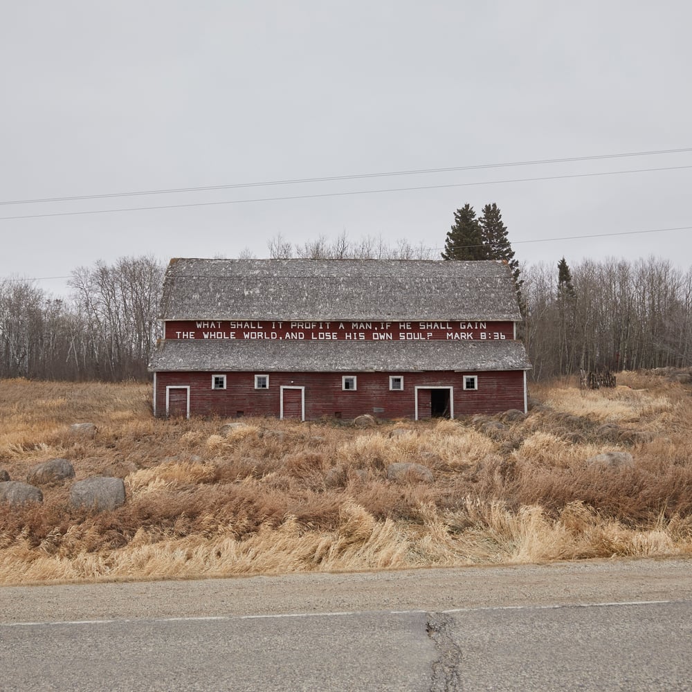 Image of Manitoba Bible Barn - Square Format - 36" x 36"