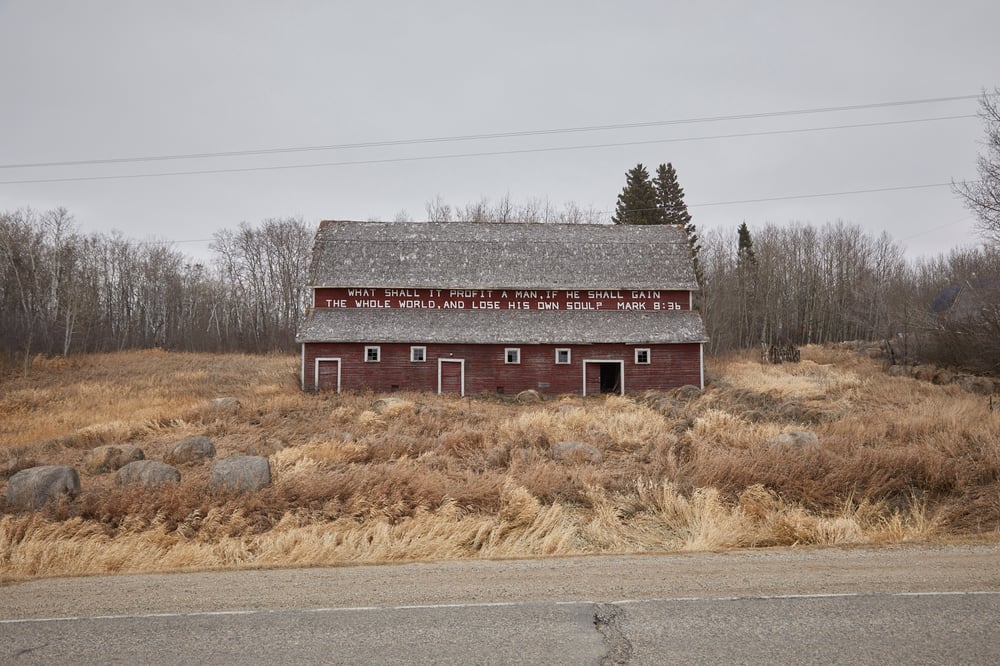 Image of Manitoba Bible Barn - Horizontal Format - 32" x 48"