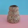Illustrated ceramic vase - stoneware