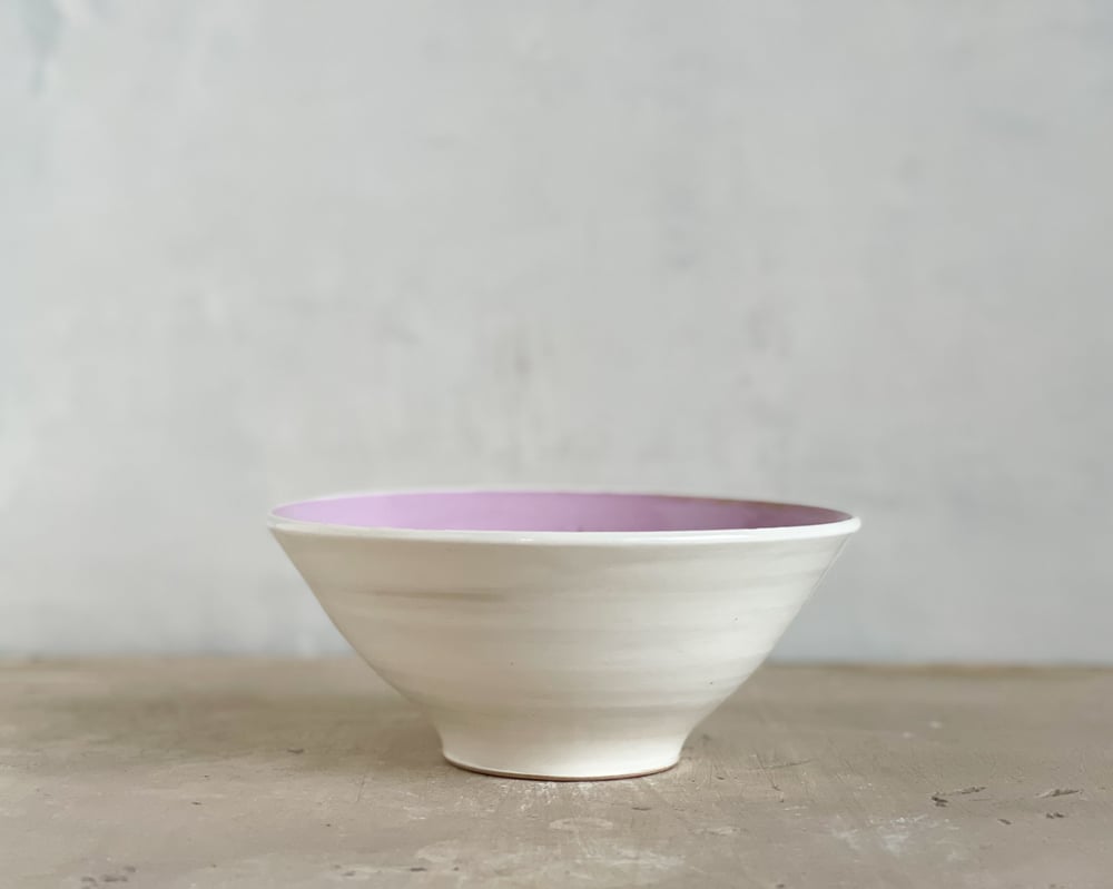 Image of White, Violet & Chocolate Desert Bowl