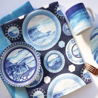 Image 3 of North Coast Landscapes tea towel - Navy
