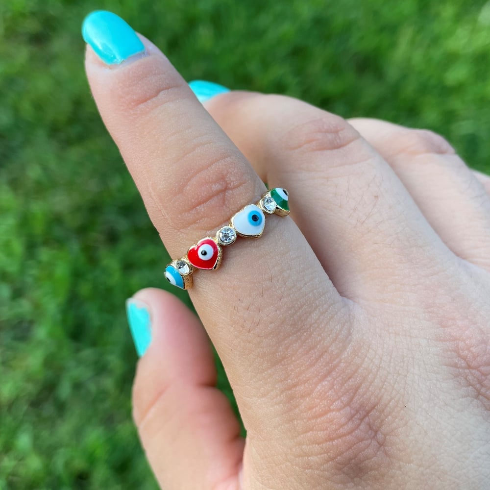 Multi-Color Evil Eye Ring