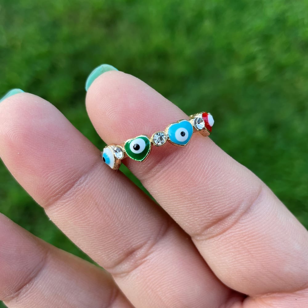 Multi-Color Evil Eye Ring