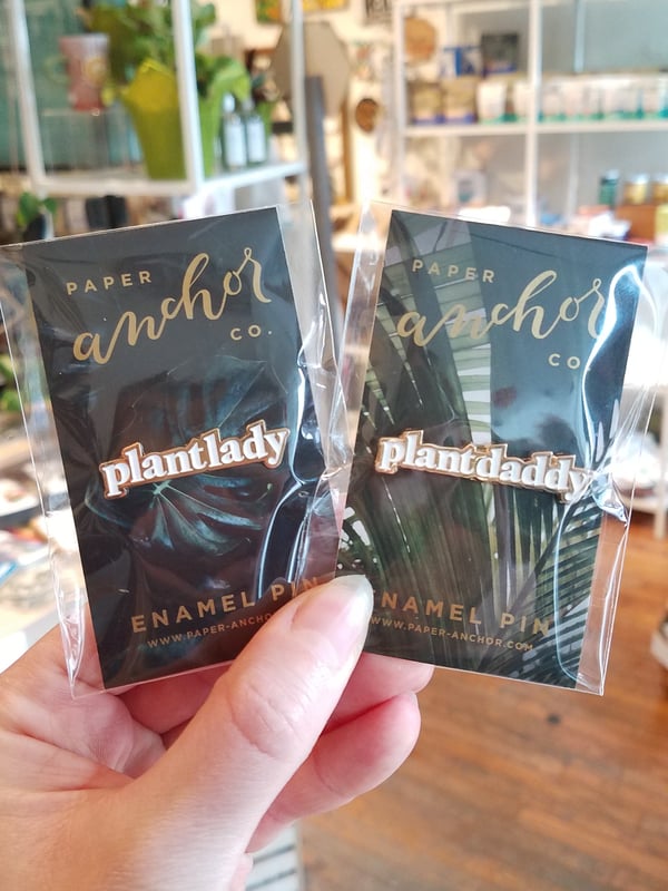 Image of Plant Lady and Plant Daddy Enamel Pin