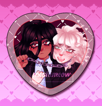 Image 1 of [CLEARANCE] Danganronpa Holographic Heart Ship Buttons 