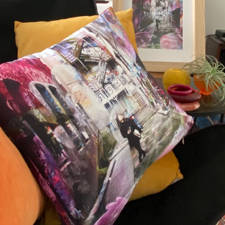 Colour the City throw cushion 