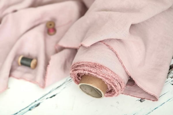 Image of Pink Linen Fabric 