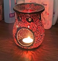Image 2 of Large Red Crackle Glass Oil burner