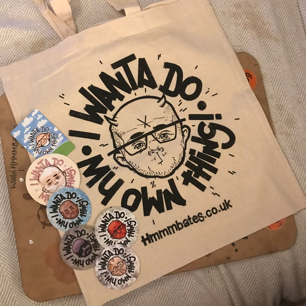 Image of Iwdmot tote bag plus stickers