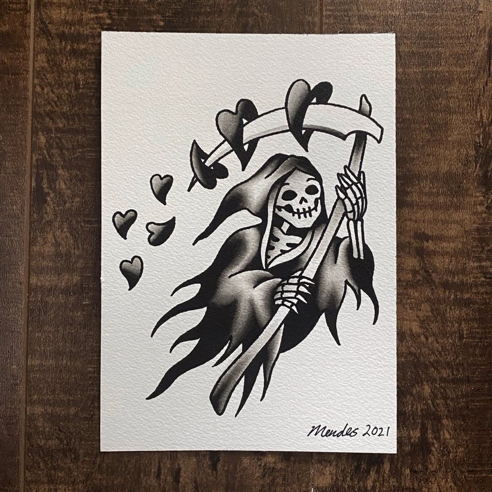 Hearts Reaper (Original, 5x7)