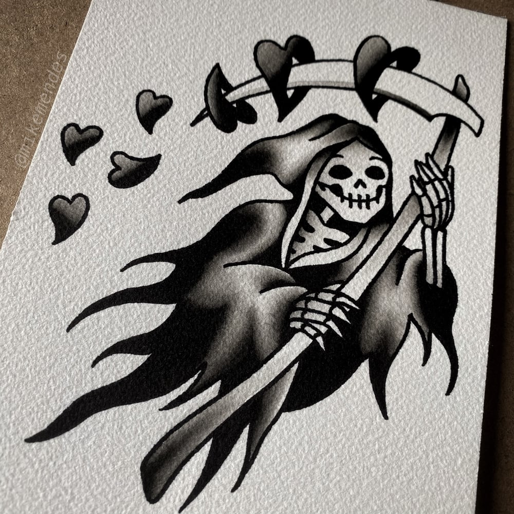 Hearts Reaper (Original, 5x7)
