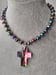 Image of CRYSTAL TITANIUM CROSS AND HEMATITE MULTI COLOR BEADS