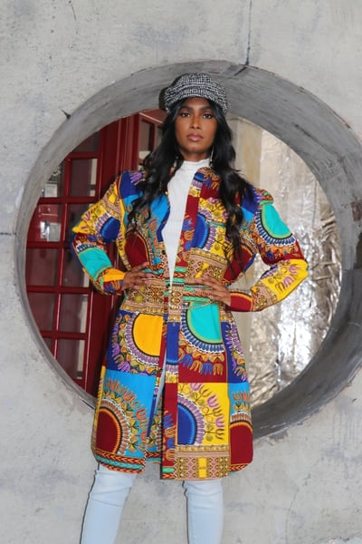 Image of The Chike shirt dress - multi colored 