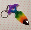 Rainbow self defense dagger keychain