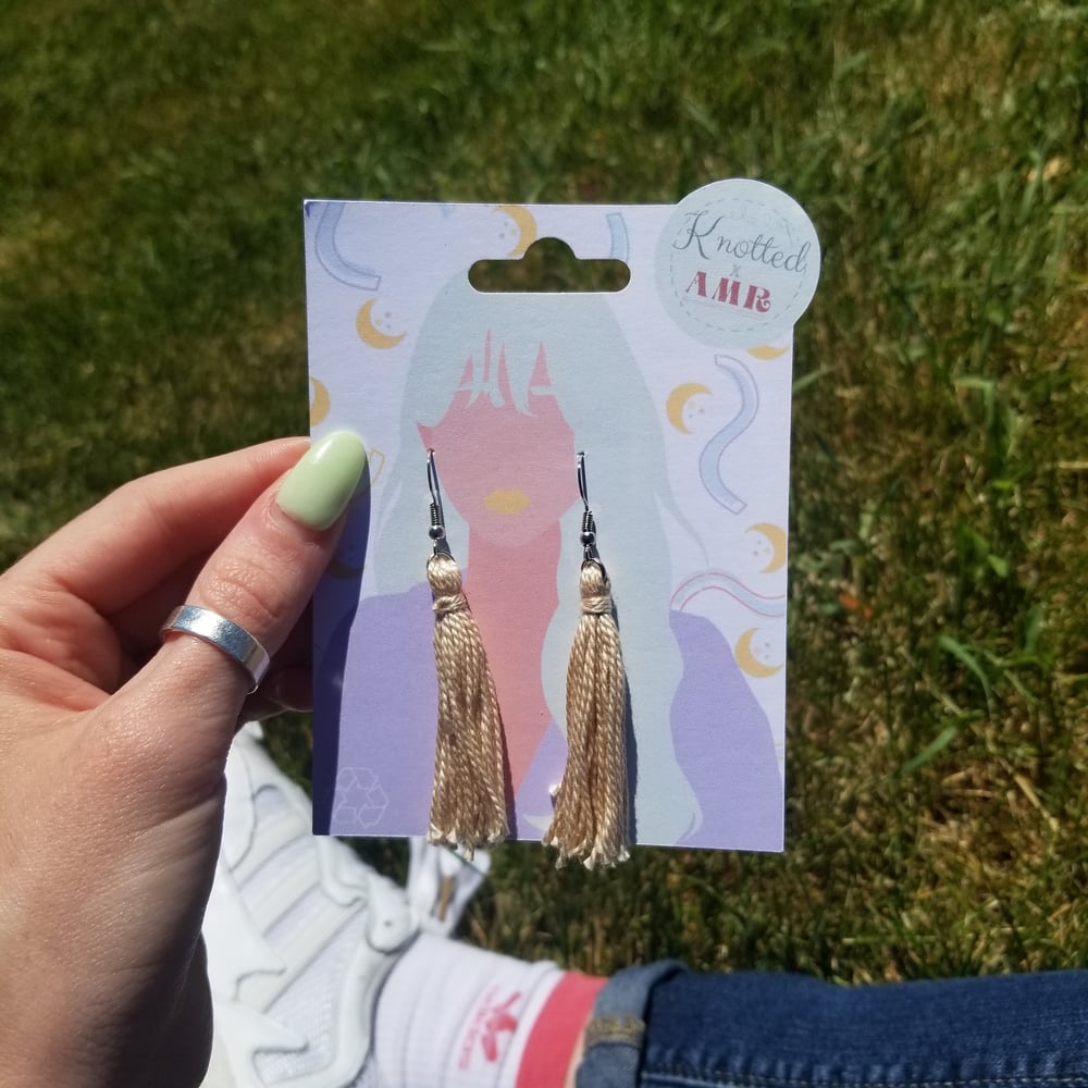 Image of Neutral Dream Tassel Earrings