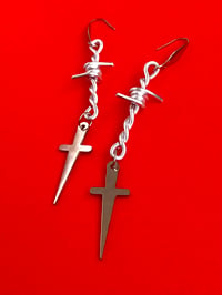 Image 1 of BARBED WIRE DAGGER EARRINGS 