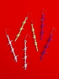 Image 2 of BARBED WIRE LONG DROP EARRINGS  