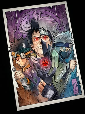 Image of Obito & Kakashi [Shiny Mangekyou/Rinnengan