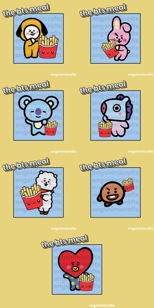 Image of BTS x McDonald's BT21 French Fry Sticker